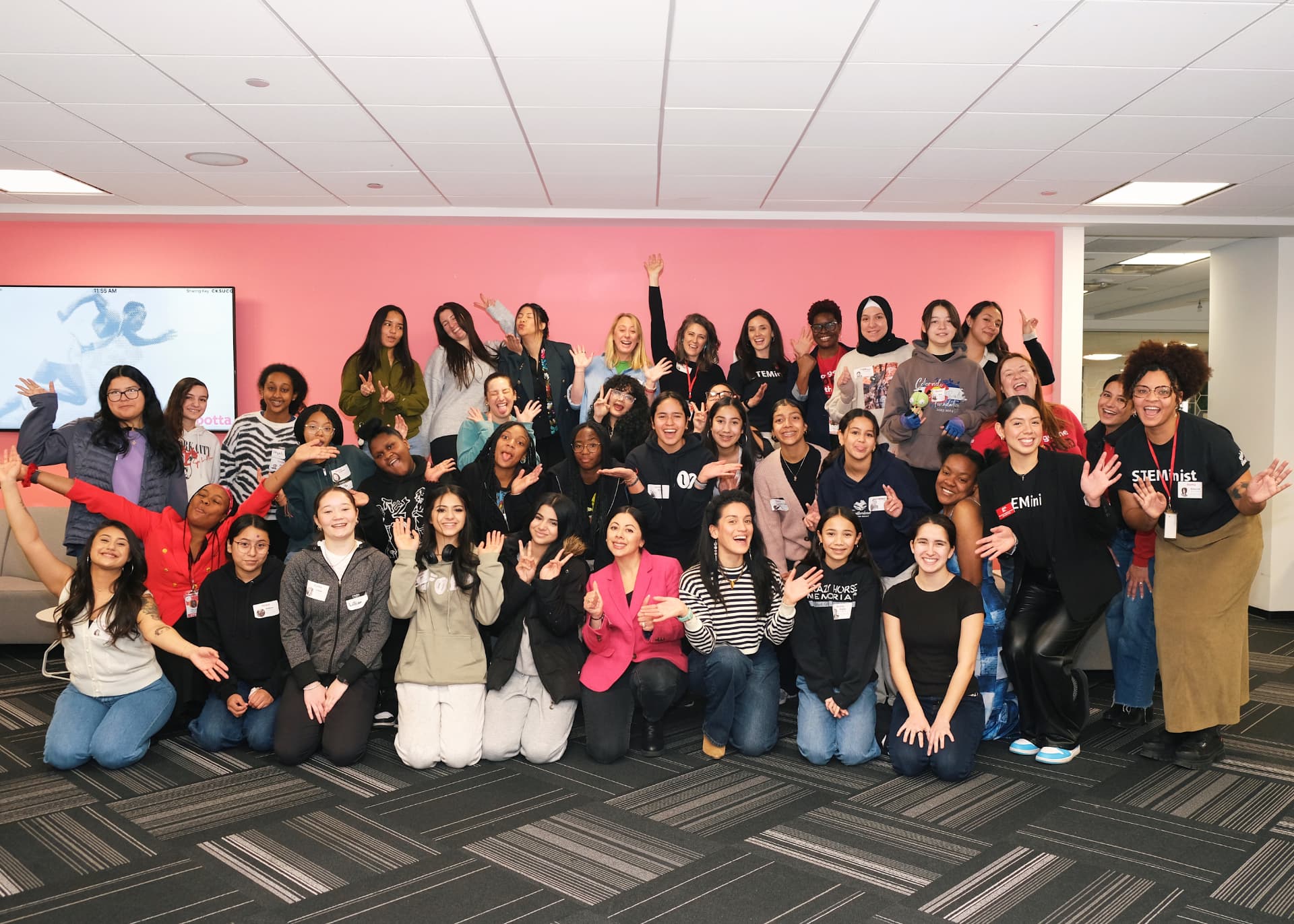 Amigas in Tech members with STEMinist students